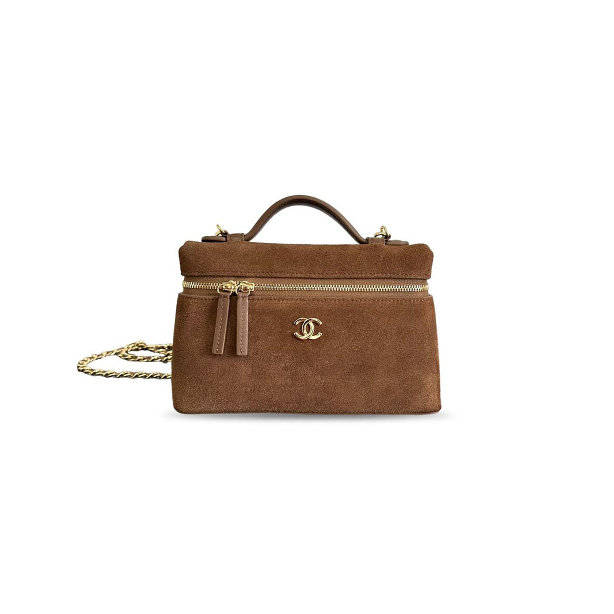 CHANEL SLIM TOP HANDLE VANITY CASE SUEDE AP5347 (23*15*5cm)